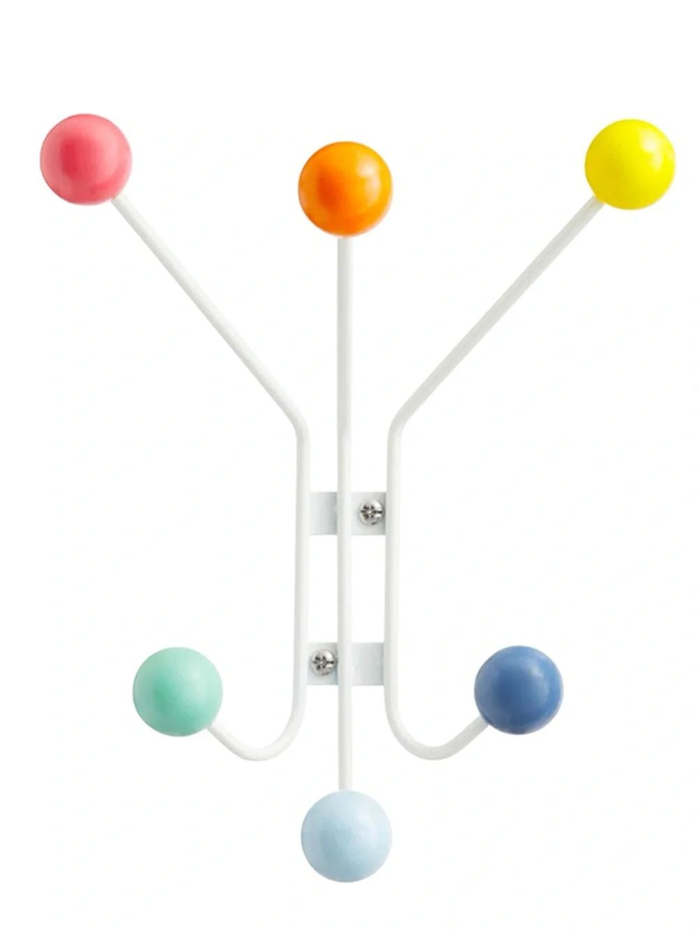 The Container Store 6 Hook Colorful Orbit Wall‑Mounted Storage Mount Multi‑Color